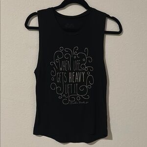 When Life Gets Heavy Lift It Black Workout Tank Top
